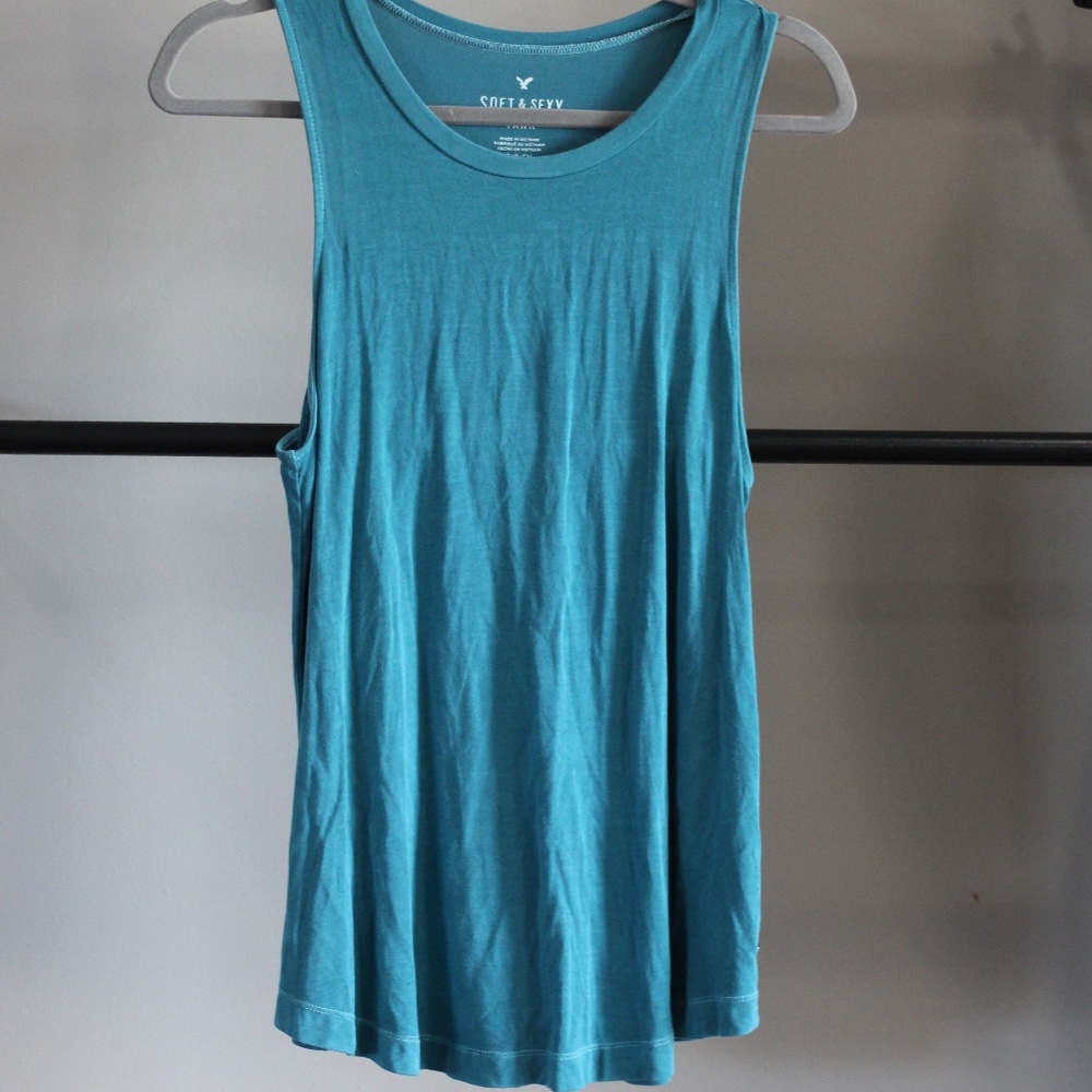 American eagle outfitters, soft & sexy tank, size small/medium blue aqua